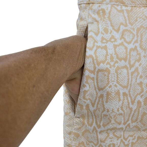 EP Pro Golf Skort 8 Beige Snake Print Skirt Short Lined Stretch Cotton Pockets - Picture 5 of 11